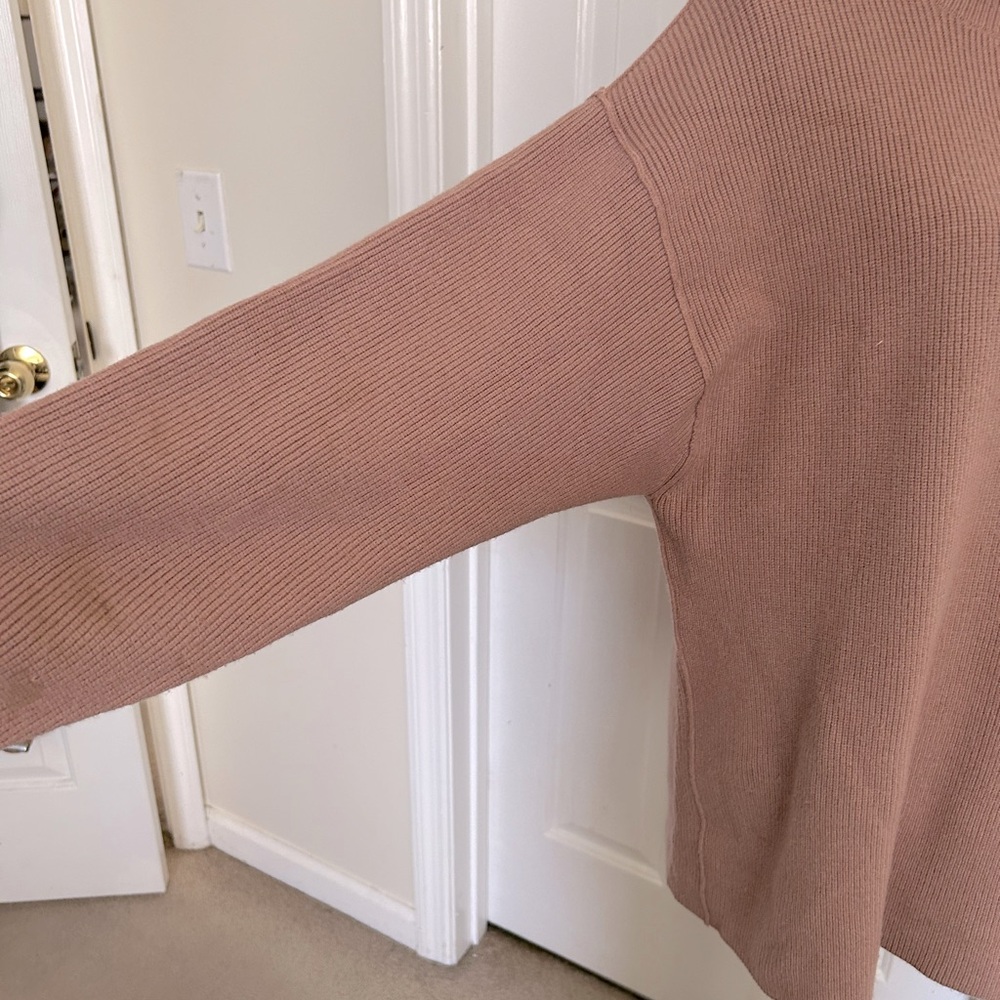 Free People Structured Knit Oversized Tunic Sweater in Dusty Mauve - Picture 6 of 13